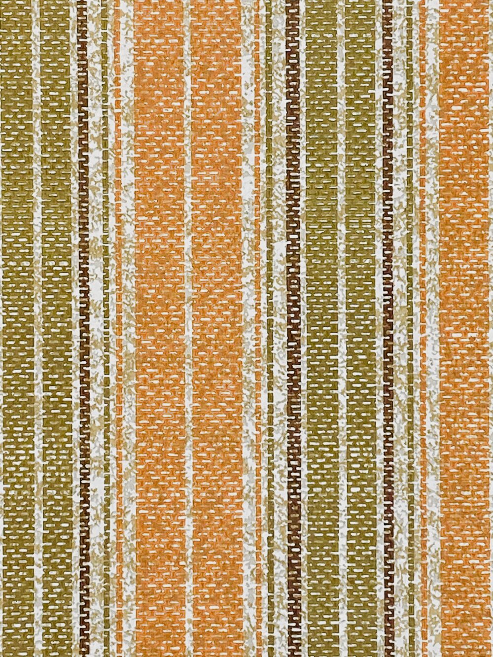 1970s Vintage Green and Orange Stripes Wallcovering 9