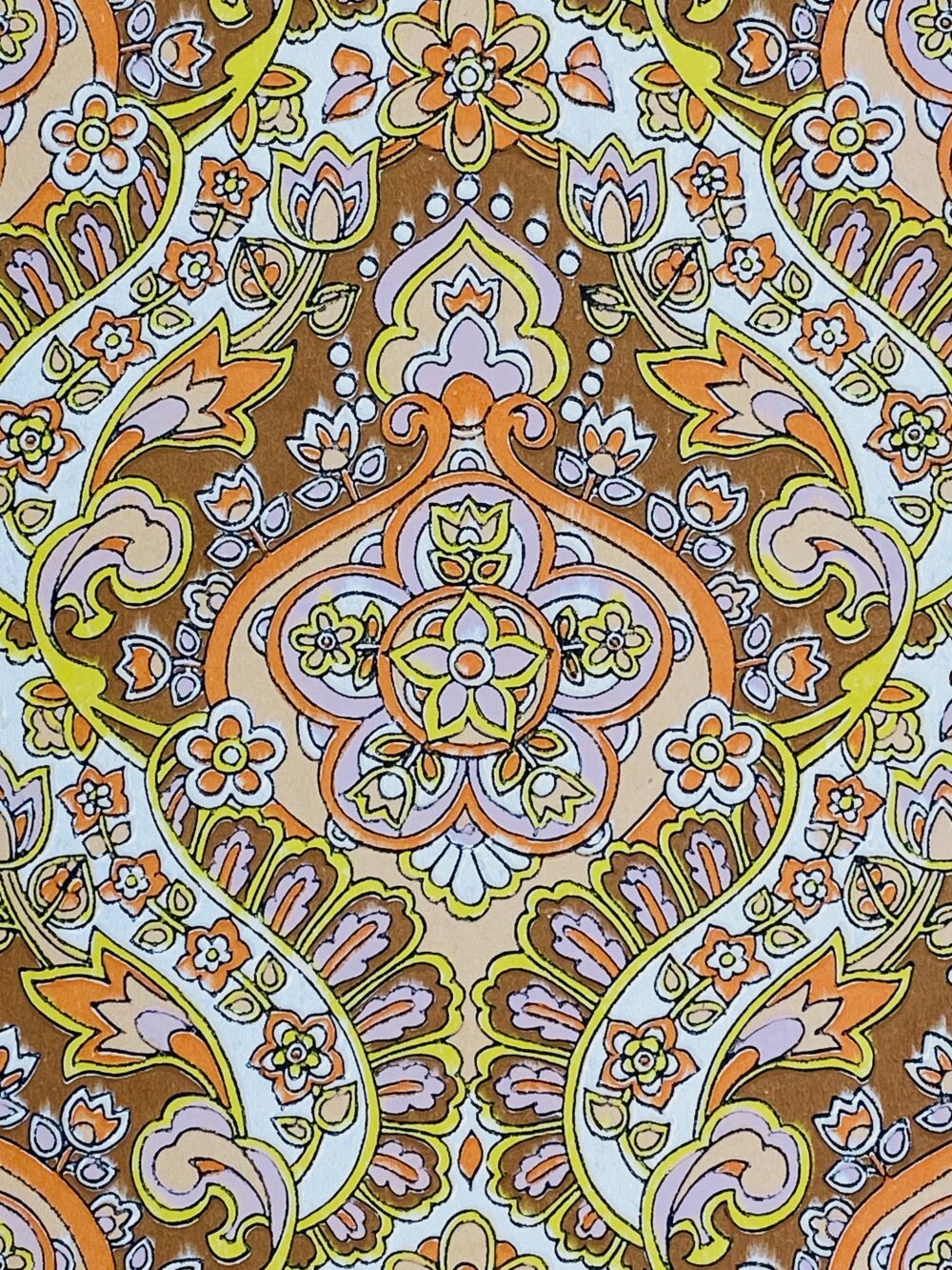 Brown and orange baroque wallpaper6