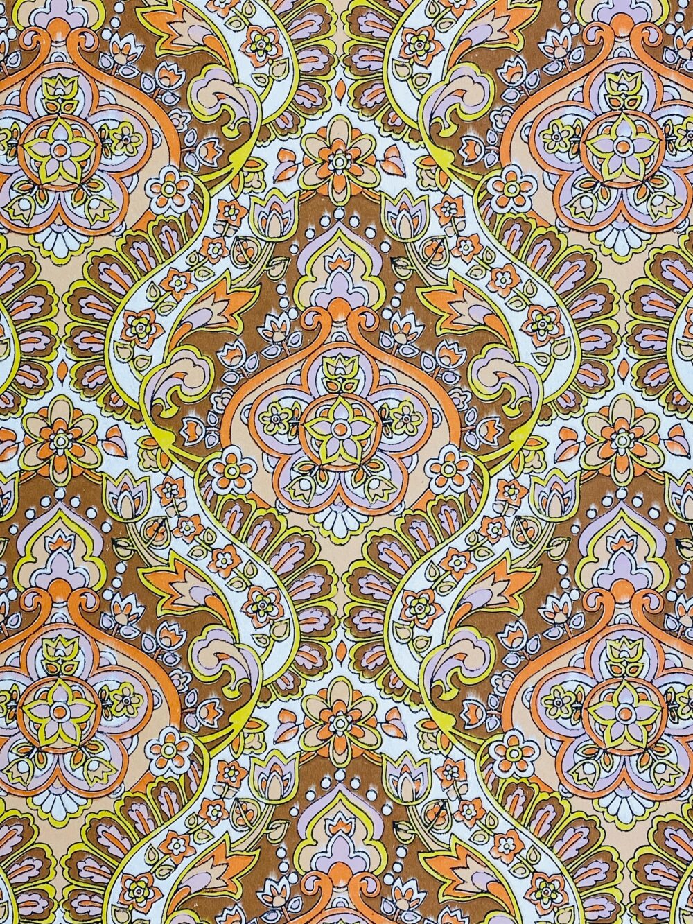 Brown and orange baroque wallpaper8