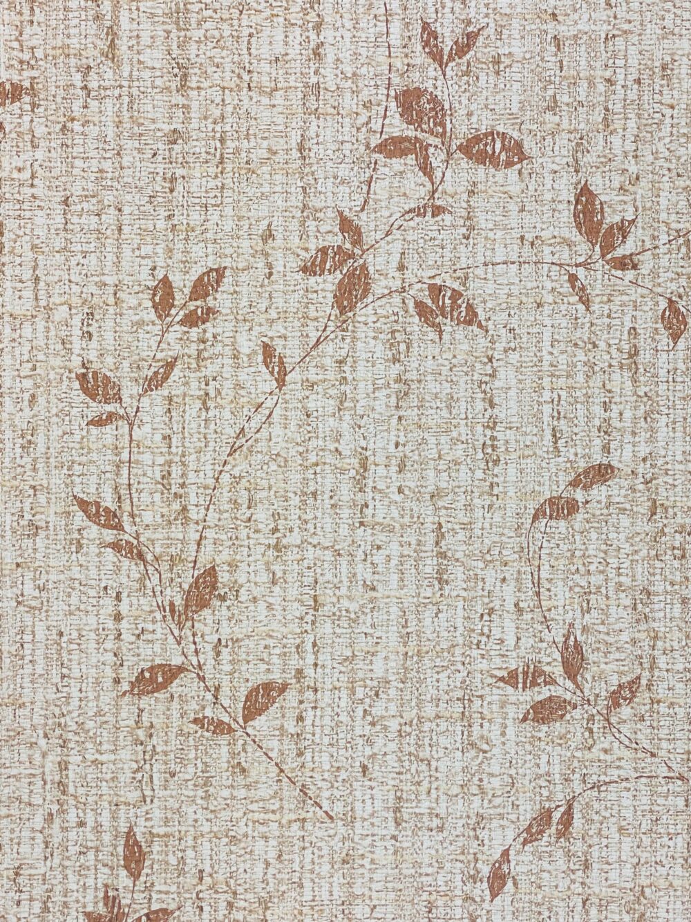 Brown Floral Wallpaper With Leaf Pattern 6