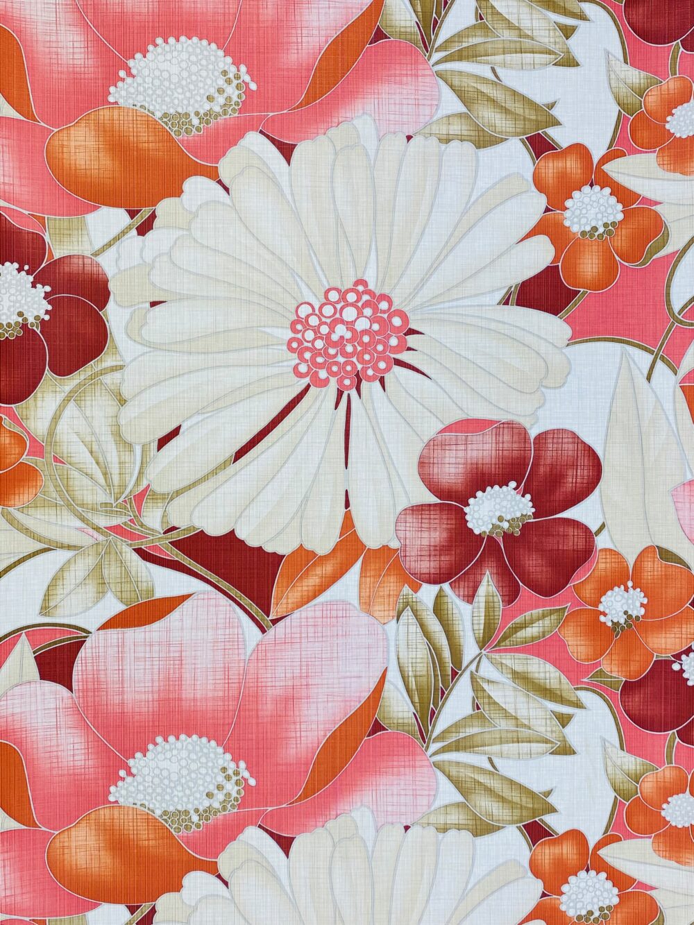Colorful Floral Wallpaper Pink and Red 3
