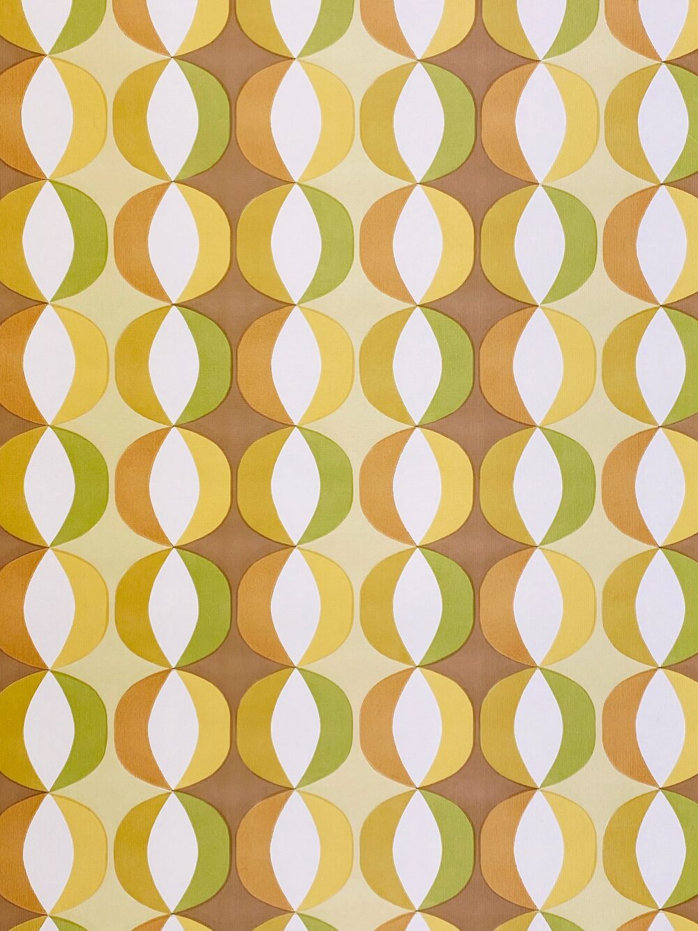 Funky Retro Geometric Wallpaper Brown and Green 5