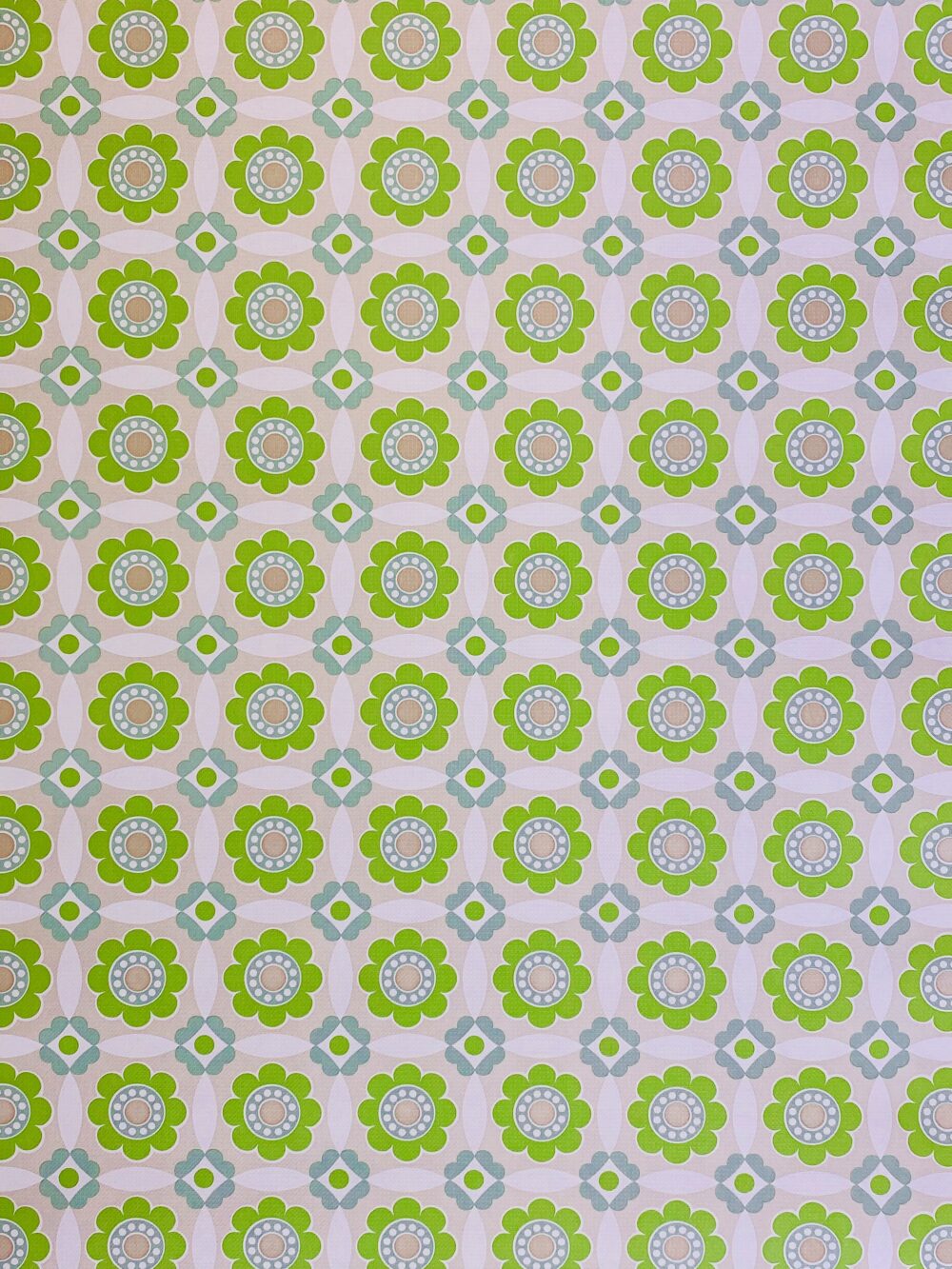 Geometric Floral Wall covering Green Flowers 3