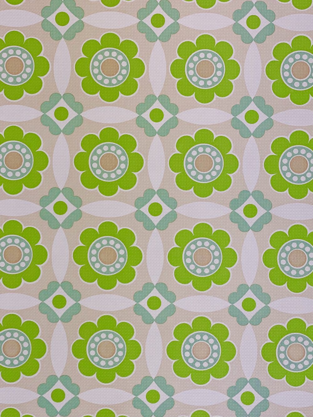 Geometric Floral Wall covering Green Flowers 7