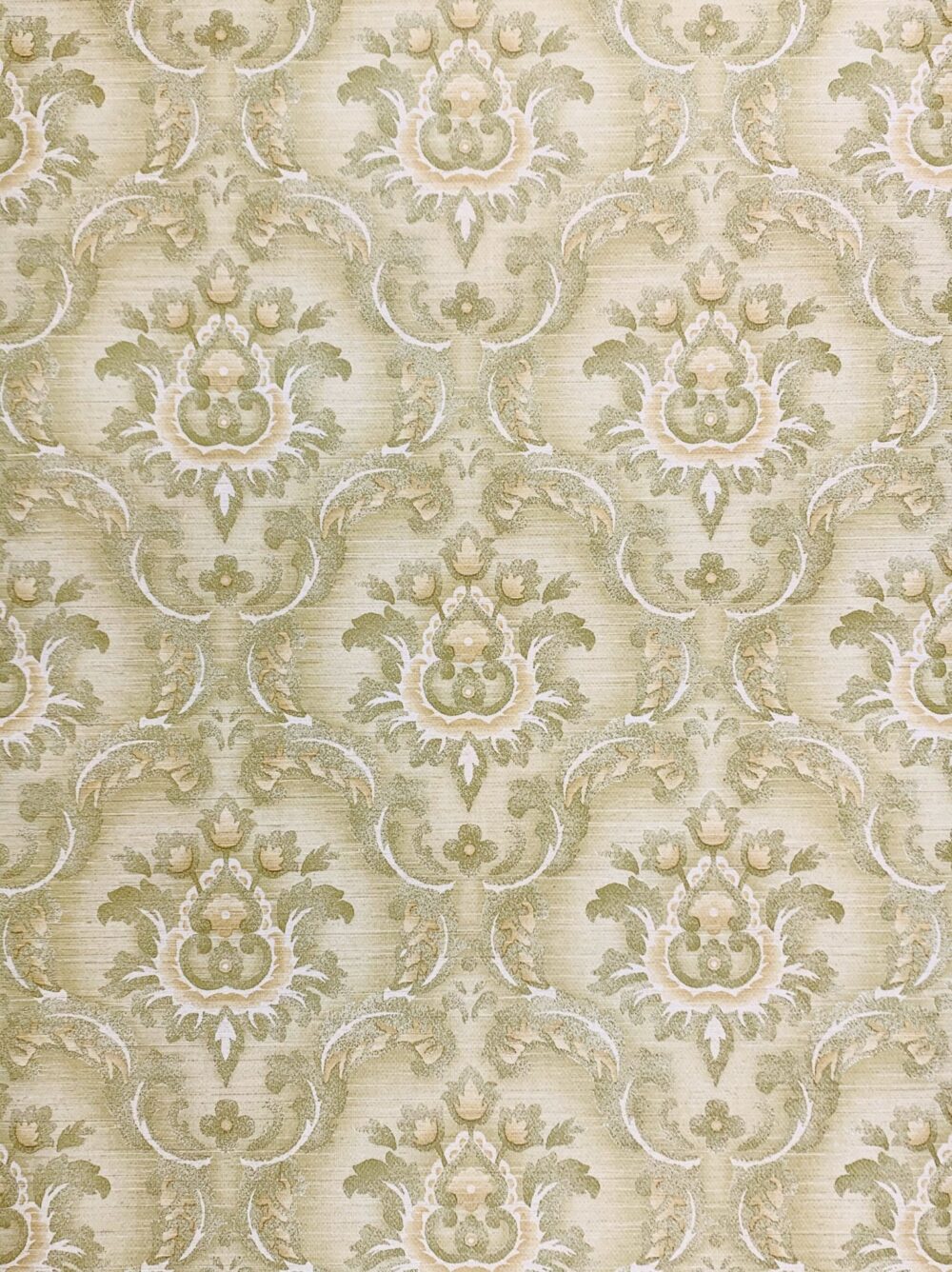 Green damask wallpaper