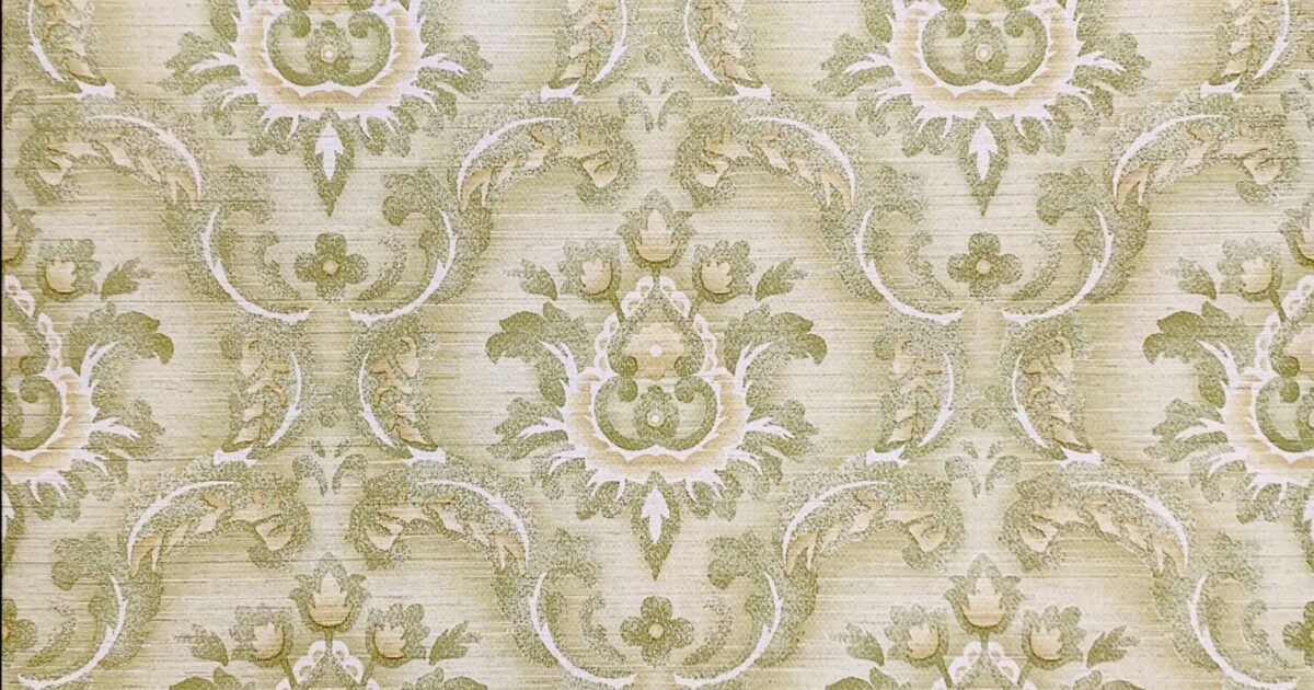 Green Damask Wallpaper | Vintage Wallpapers - Online Shop