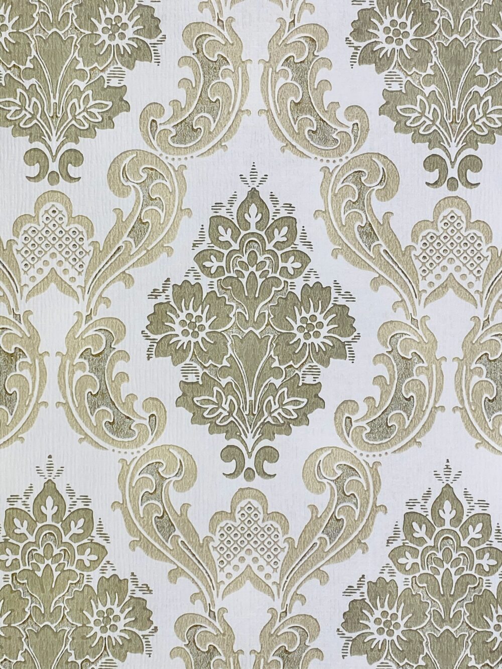 Green baroque pattern wallpaper 6