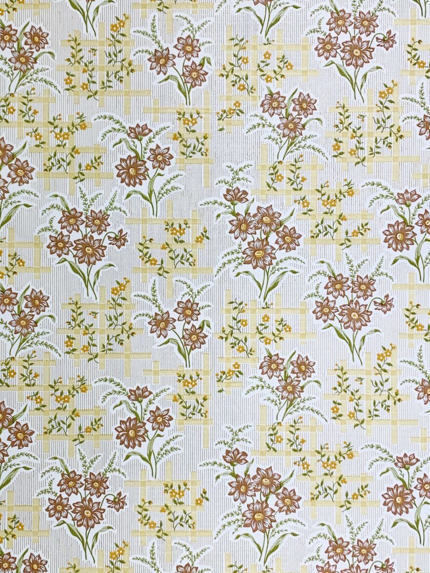 Vintage brown floral wallpaper 2 1