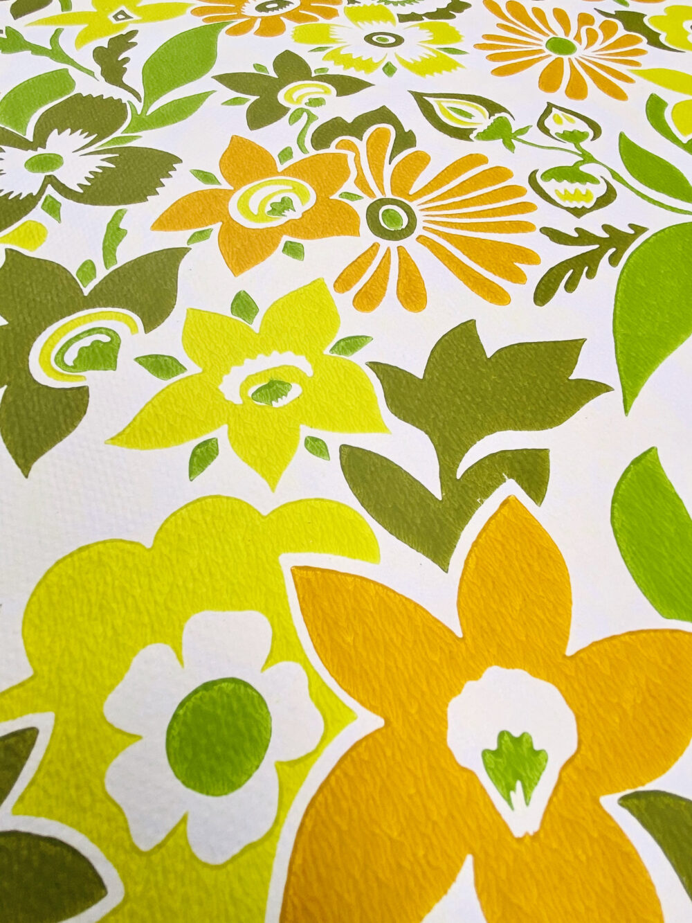 Orange and Green Floral Wallpaper 8