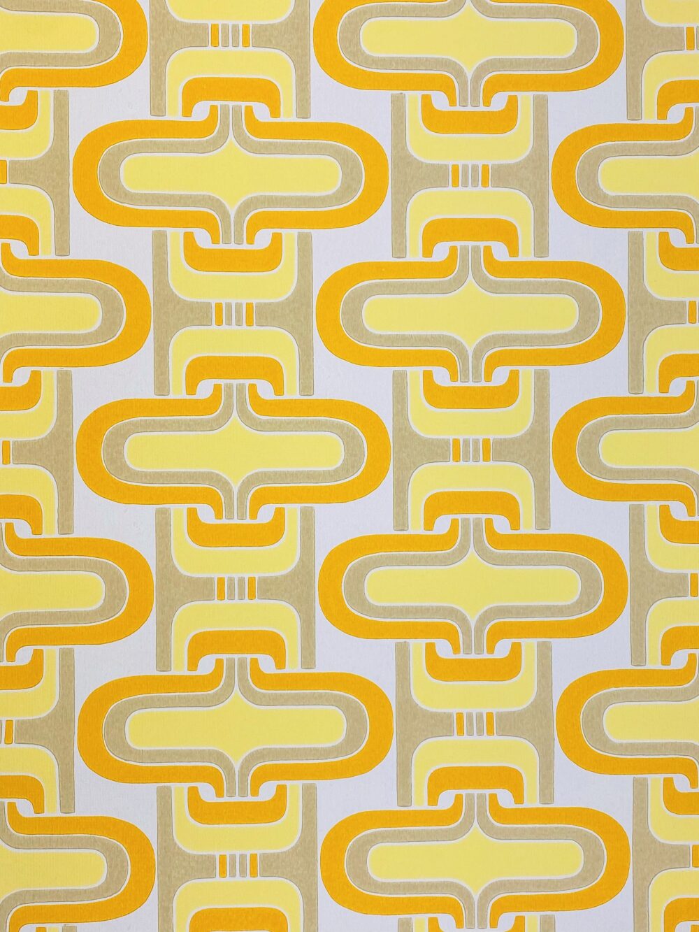 Orange Yellow Grey Geometric Retro Wallpaper 2