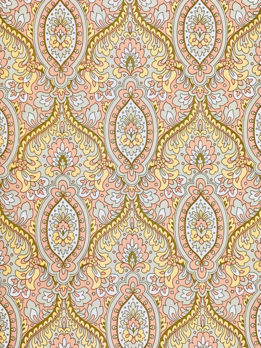 Pink damask wallpaper