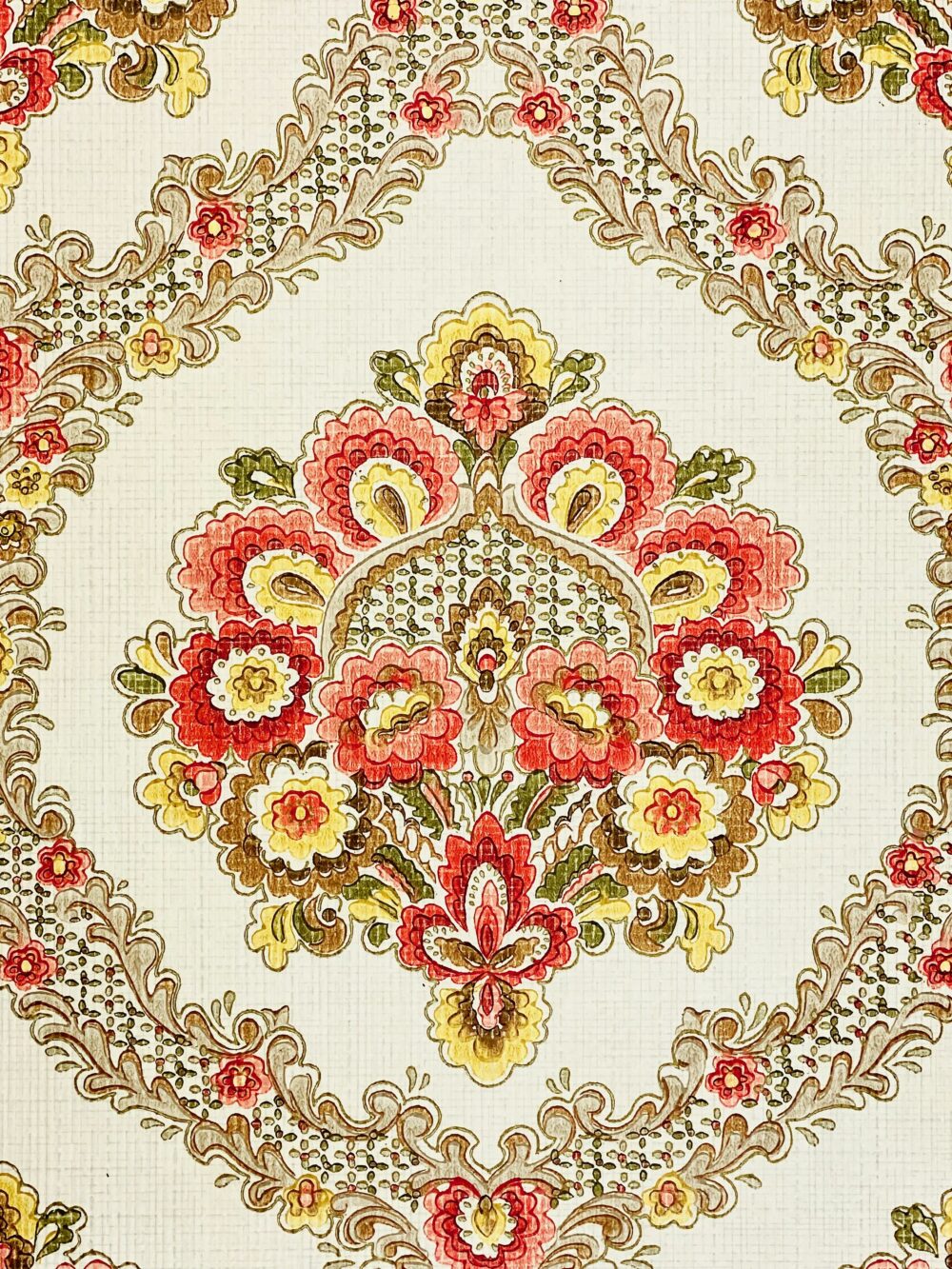 Red Retro Baroque Wallpaper 7
