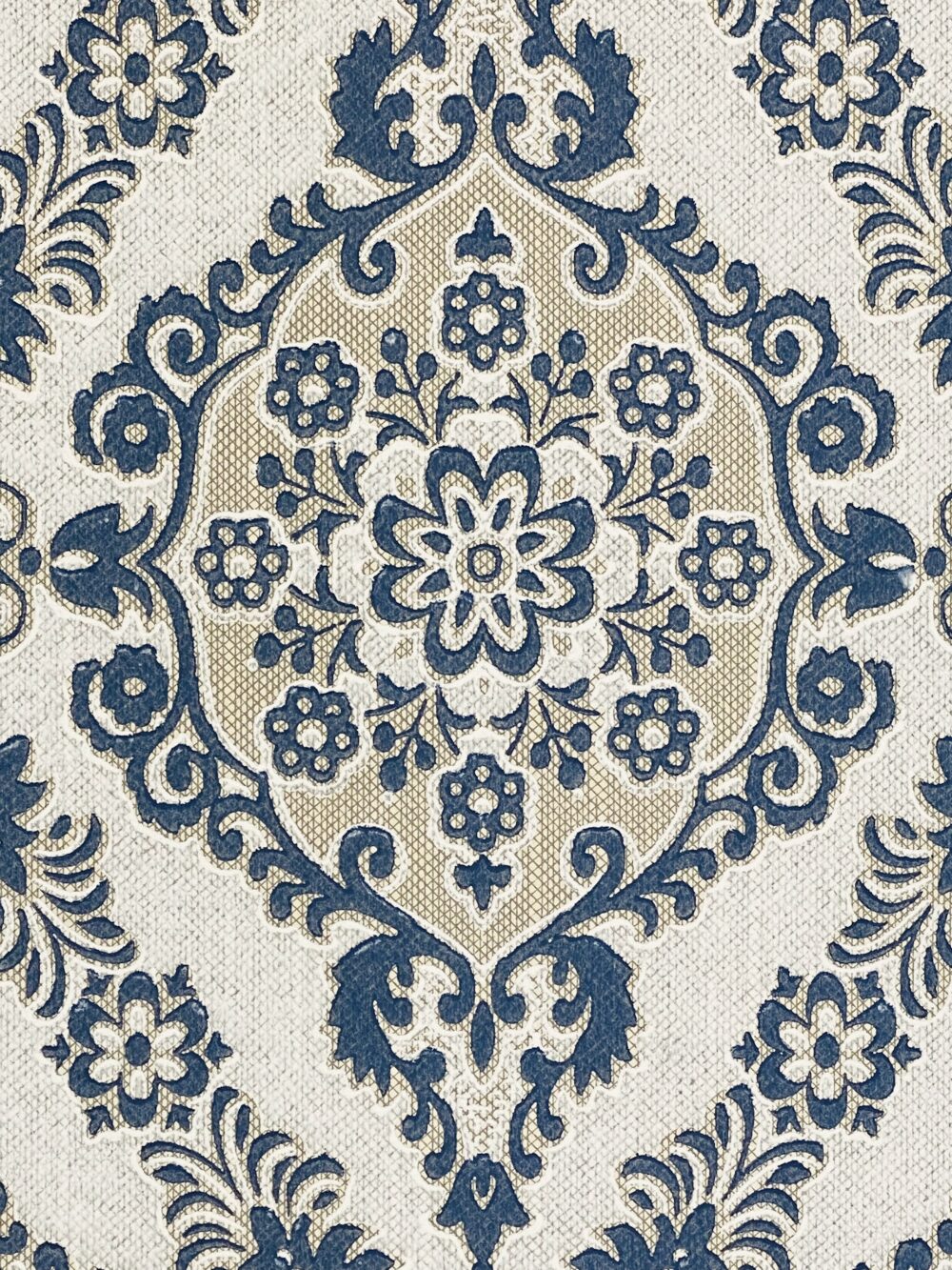 Retro Baroque Wallpaper Blue and Brown 9