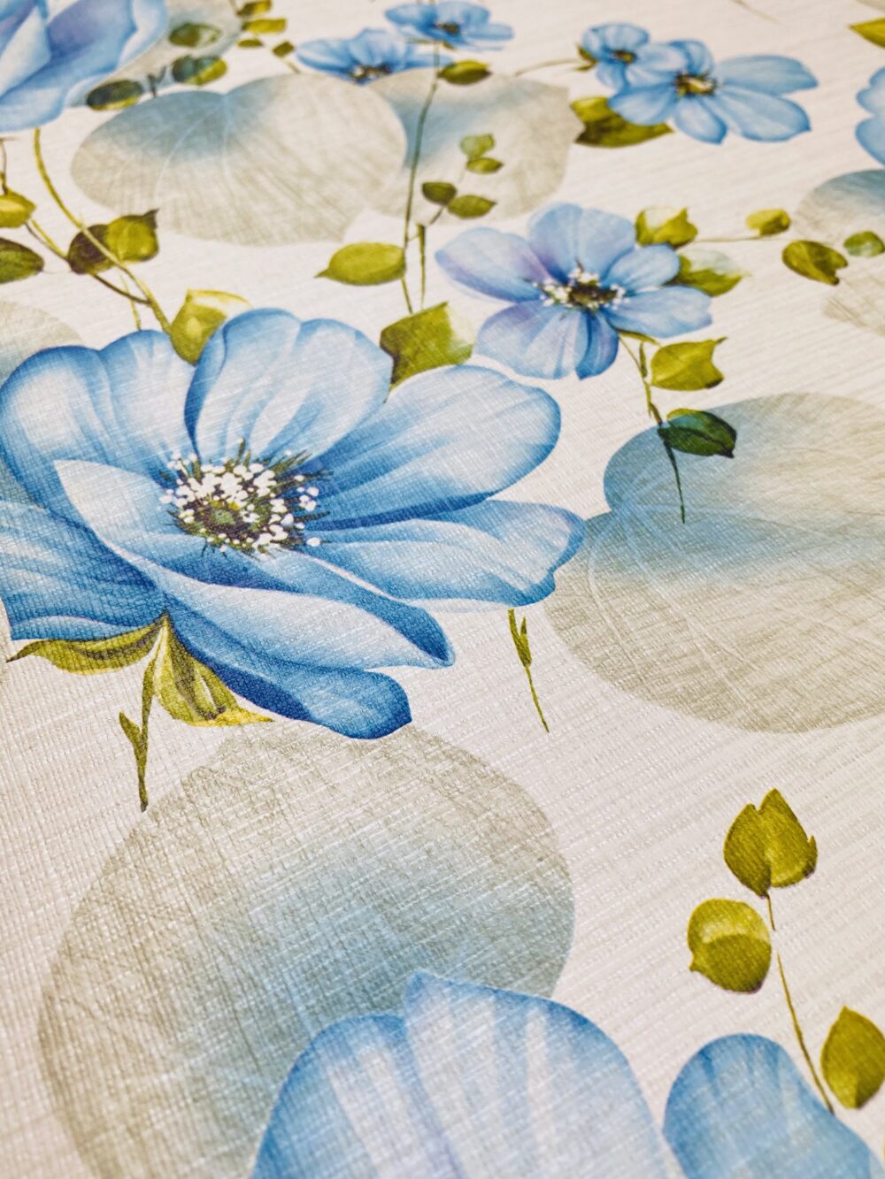 Retro Blue Flower Wallpaper Blue… | Vintage Wallpapers - Online Shop