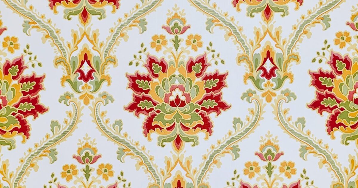 Red store damask wallpaper