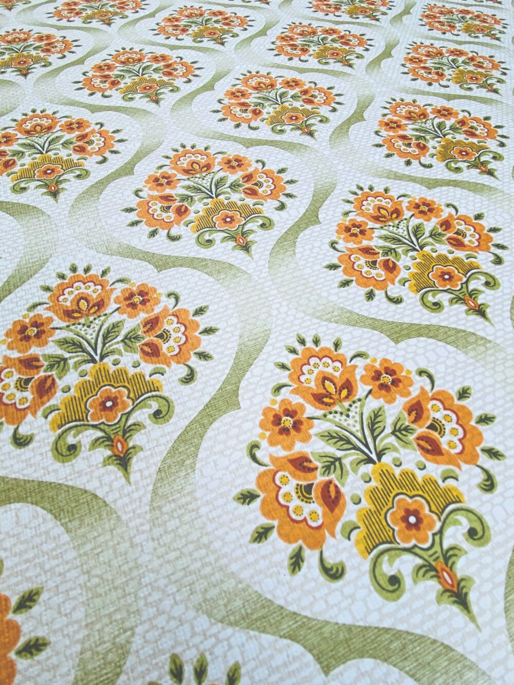 Retro Floral Wallpaper Orange 10