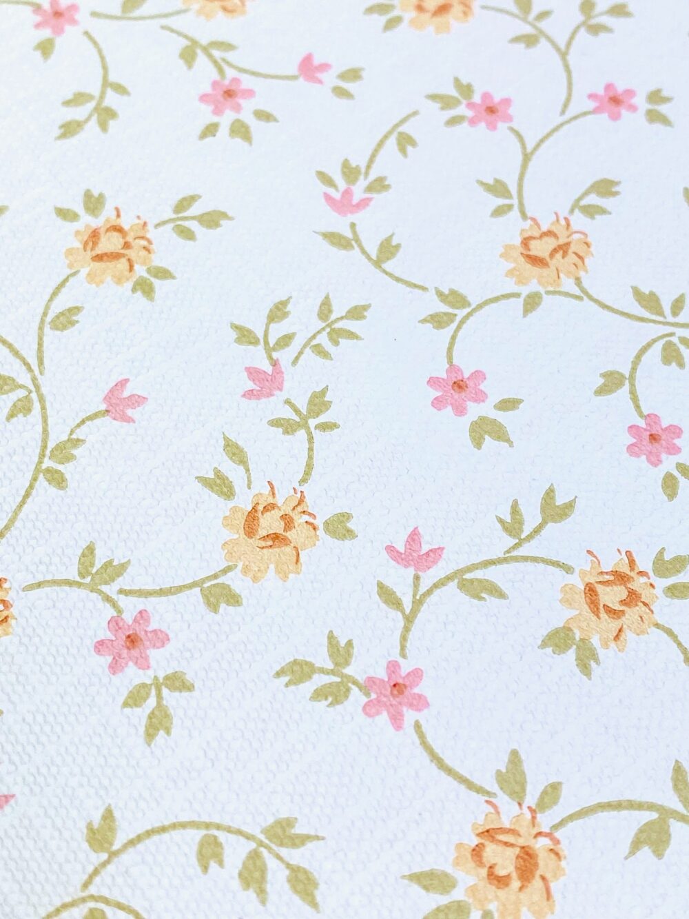 Retro Small Flower Wallpaper Pink and Orange 9
