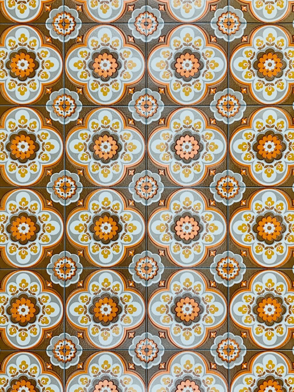 Retro tile pattern embossed foam vinyl 1