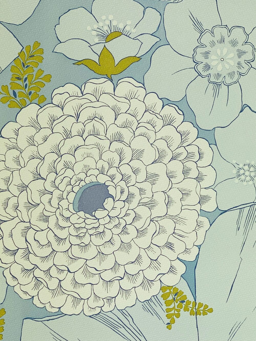 Vintage Blue Floral Wallpaper 8