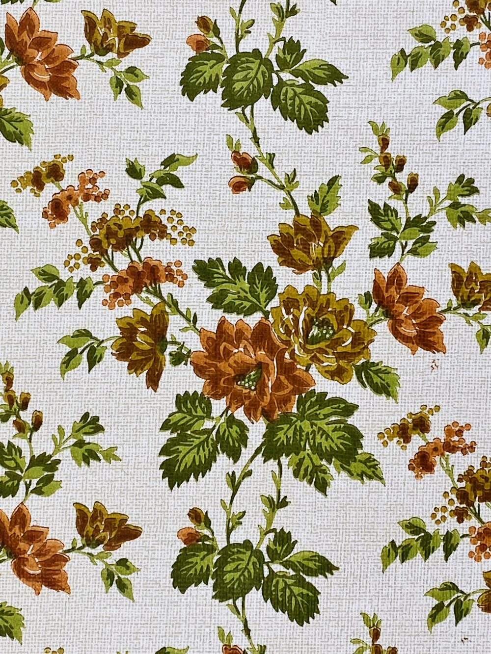 Vintage brown and green floral wallpaper 8