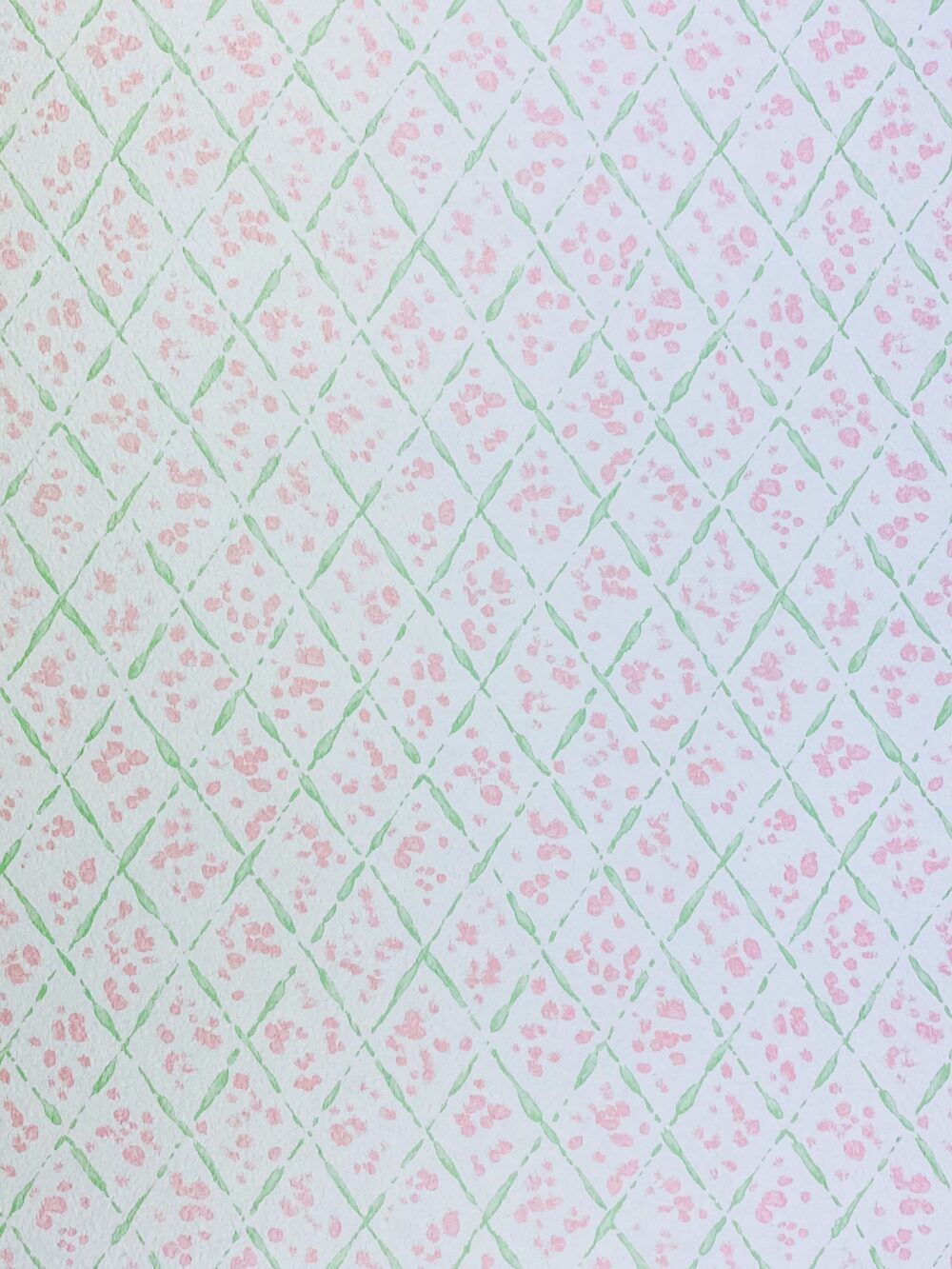 Vintage Checkered Wallpaper Pink and Green 6