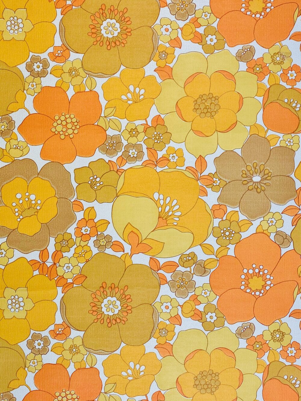 Vintage Floral Wallpaper Orange… | Vintage Wallpapers - Online Shop
