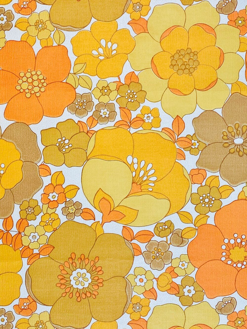 Vintage Floral Wallpaper Orange and Brown 4
