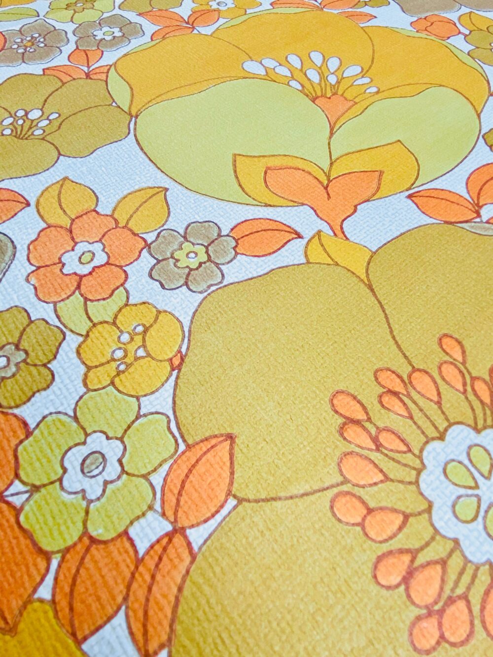 Vintage Floral Wallpaper Orange and Brown 9