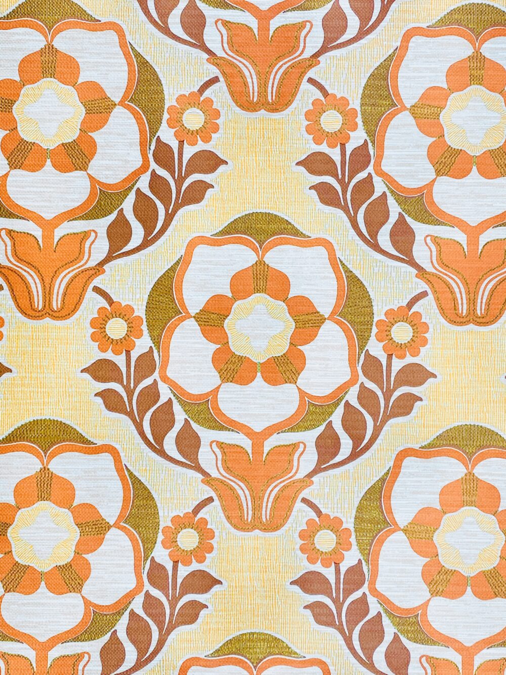 Vintage Floral Wallpaper Orange 10