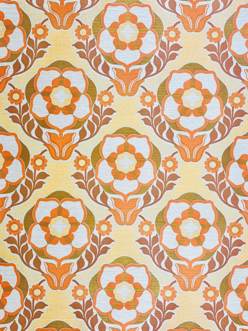 Vintage Floral Wallpaper Orange 12