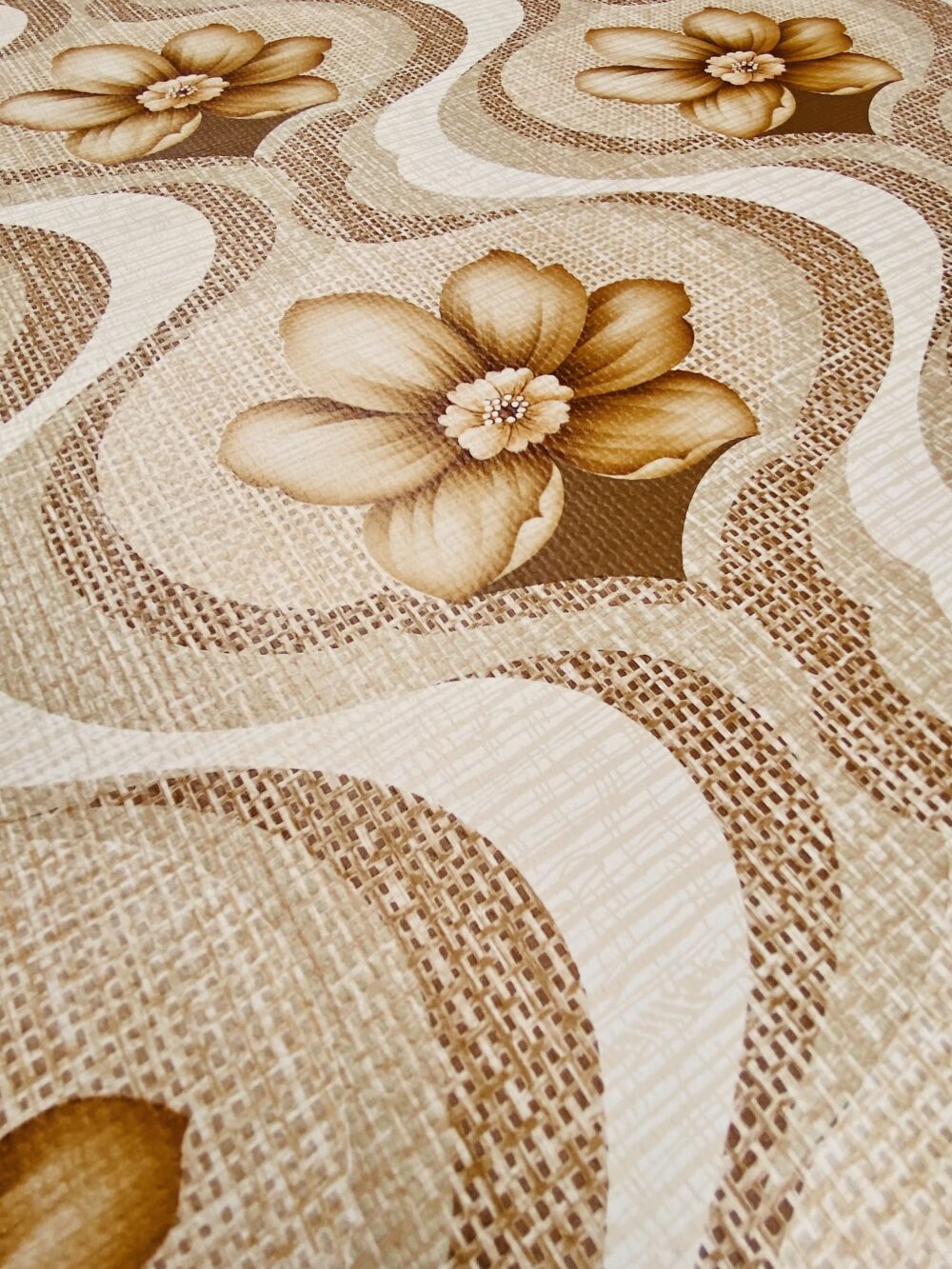 Vintage Geometric Flower Wallpaper 1970s 2
