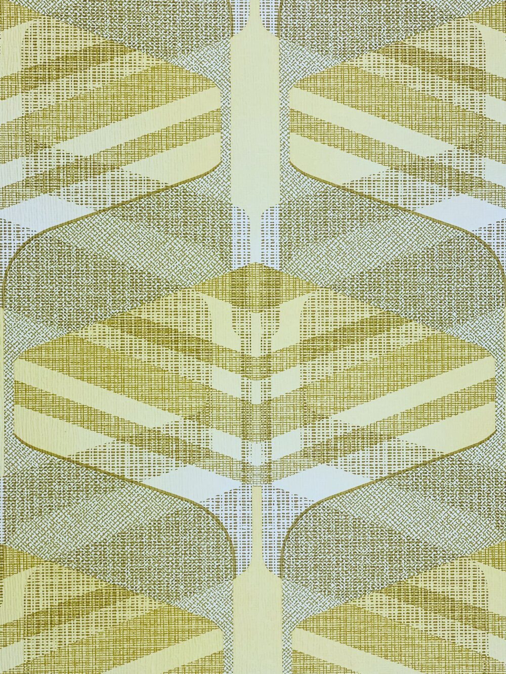 Vintage Geometric Wallpaper Yellow and Green 7