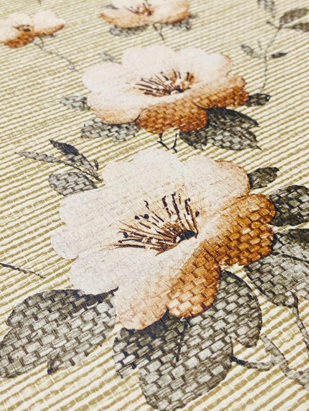 Vintage Green Bamboo Floral Wallpaper8