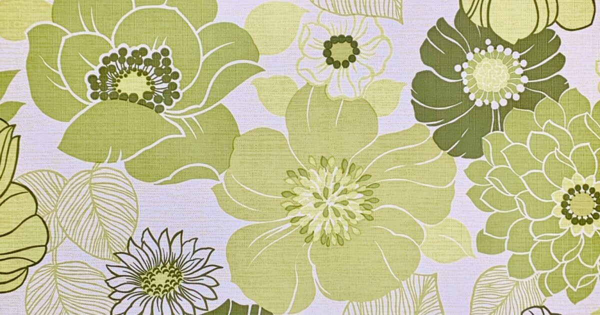 Vintage Green Floral Wallpaper | Vintage Wallpapers - Online Shop