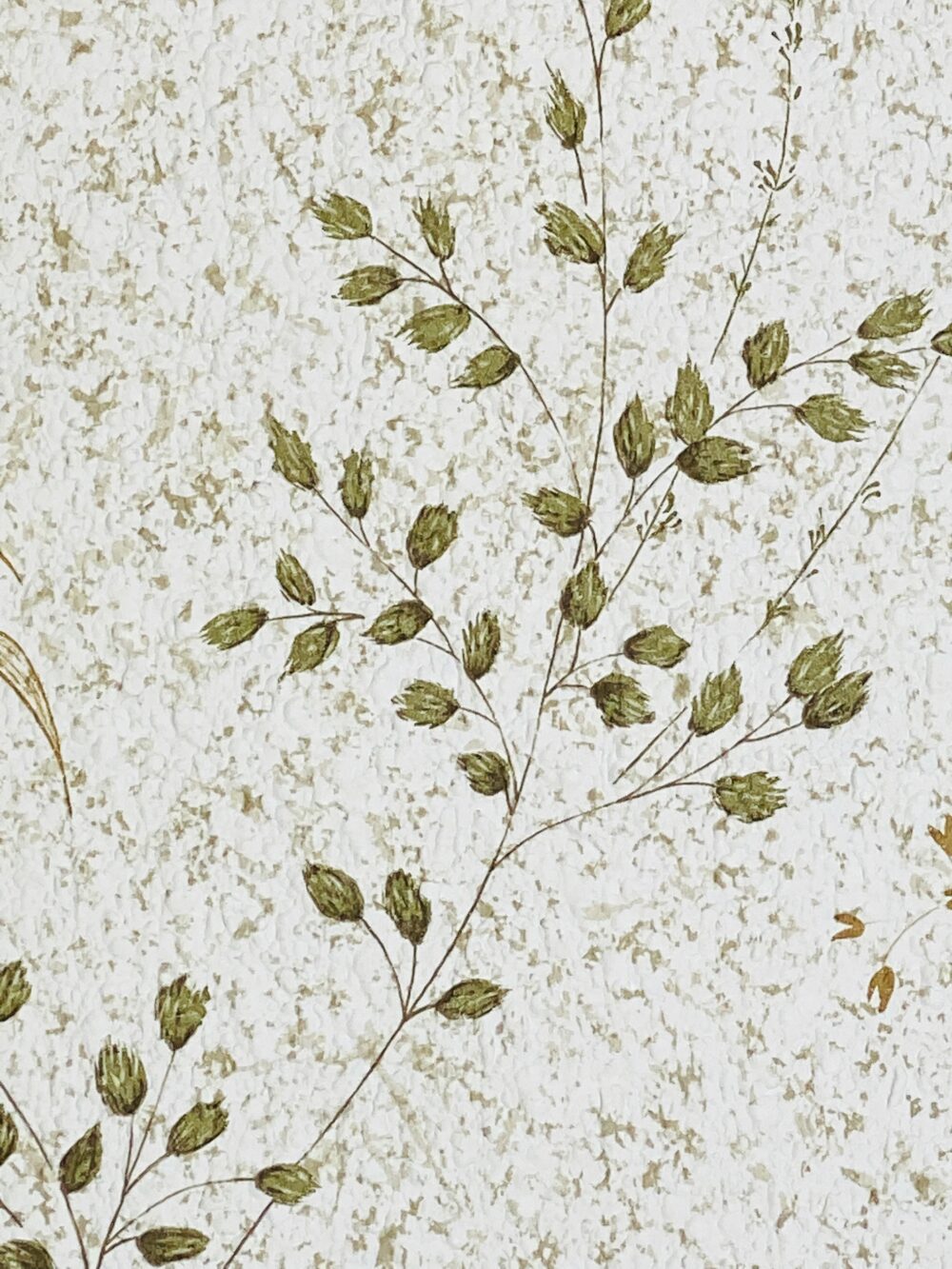 Vintage Nature Floral Wallpaper Green and Brown 10